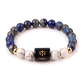 Libra Zodiac Bracelet (तुला राशि) – Certified Lapis Lazuli & Howlite Healing Crystal