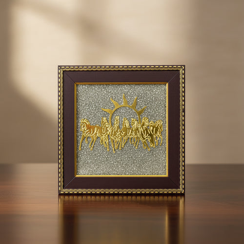 7 Running Horses with Rising Sun Decorative Vaastu Wall Frame