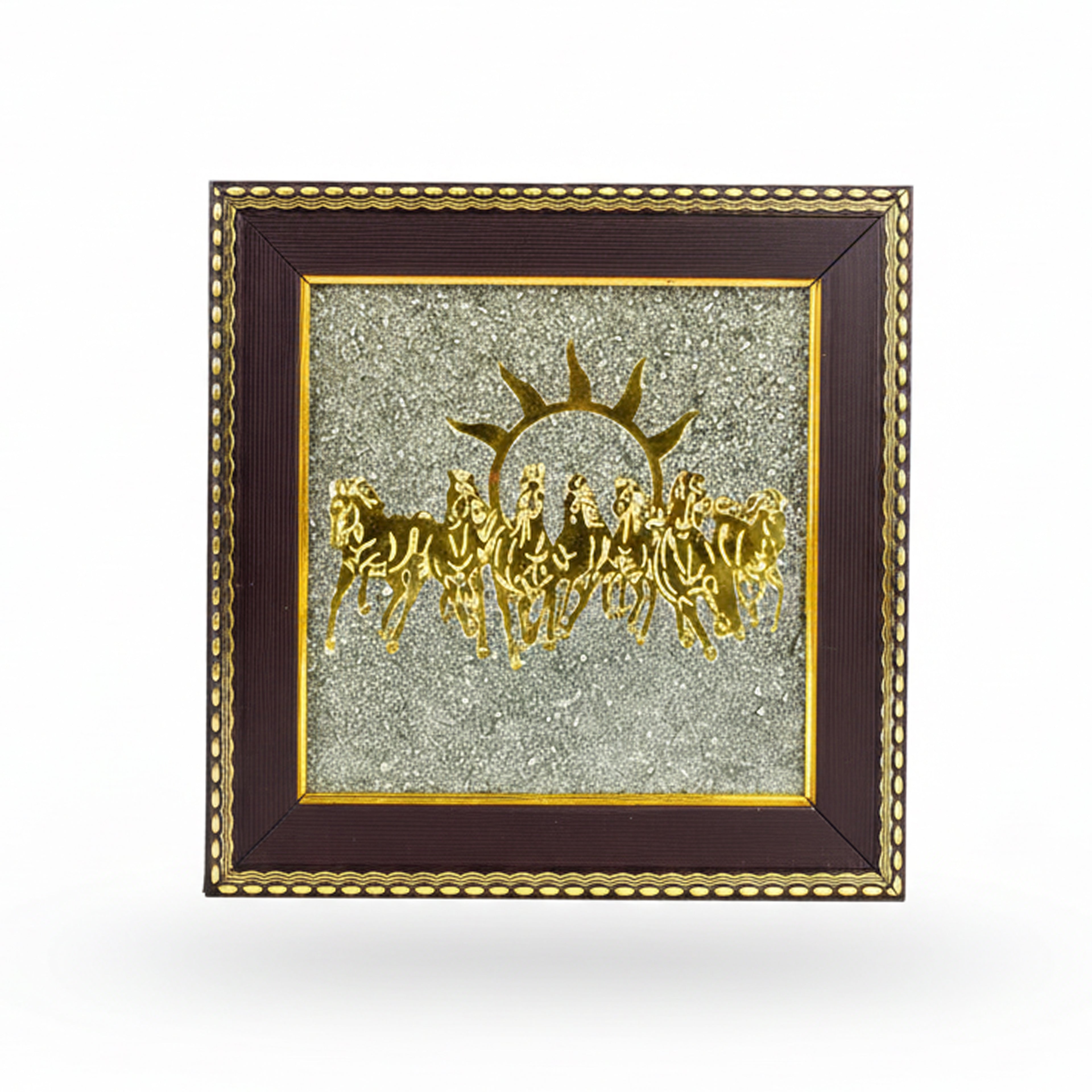 7 Running Horses with Rising Sun Decorative Vaastu Wall Frame