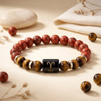 Red Jasper and Tiger Eye Bracelet for Aries (मेष राशि) Zodiac