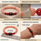 Taurus Zodiac Bracelet (वृषभ राशि) – Sunstone & Carnelian Healing Crystal
