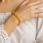 Citrine Bead Bracelet for Wealth, Confidence & Positive Energy