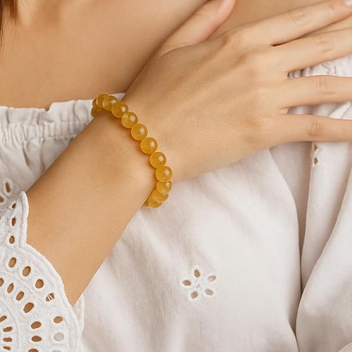 Citrine Bead Bracelet for Wealth, Confidence & Positive Energy