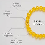 Citrine Bead Bracelet for Wealth, Confidence & Positive Energy