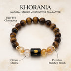 Leo Zodiac Bracelet (सिंह राशि) – Certified Tiger Eye & Citrine Healing Crystal