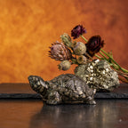 Pyrite Tortoise (Kachhua) 2.7x1 Inch – Pyrite Stone Turtle for Good Luck & Wealth, Vastu Home Decor