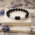 Scorpio Zodiac Bracelet (वृश्चिक राशि) – Certified Black Obsidian & Milky Quartz Healing Crystal