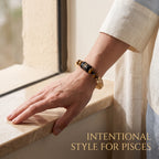 Pisces Zodiac Bracelet (मीन राशि) – Certified Citrine & Tiger Eye Healing Crystal