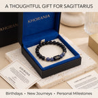 Sagittarius Zodiac Bracelet (धनु राशि) – Certified Black Obsidian & Lapis Lazuli Healing Crystal