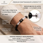 Scorpio Zodiac Bracelet (वृश्चिक राशि) – Certified Black Obsidian & Milky Quartz Healing Crystal
