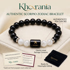 Scorpio Zodiac Bracelet (वृश्चिक राशि) – Certified Black Obsidian & Milky Quartz Healing Crystal