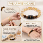 Pisces Zodiac Bracelet (मीन राशि) – Certified Citrine & Tiger Eye Healing Crystal
