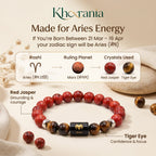 Red Jasper and Tiger Eye Bracelet for Aries (मेष राशि) Zodiac