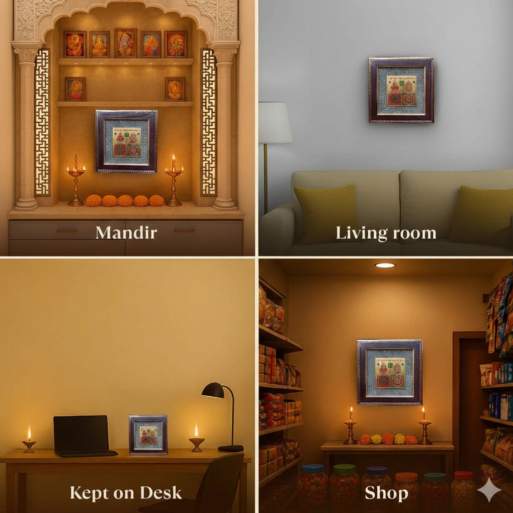 Lakshmi Kuber Vyapar Vriddhi Yantra Decorative Vaastu Frame