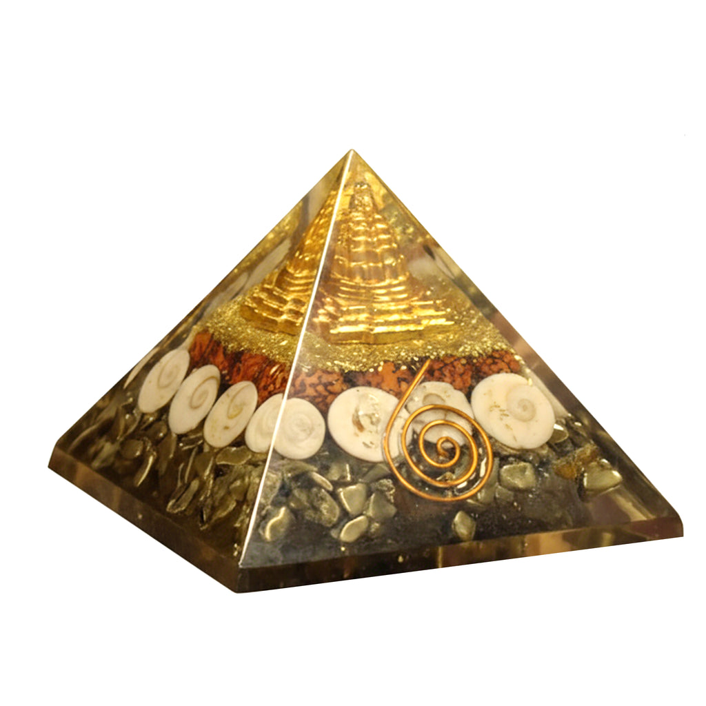 Lakshmi Yantra Crystal Pyramid for Wealth, Prosperity & Vaastu