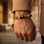Leo Zodiac Bracelet (सिंह राशि) – Certified Tiger Eye & Citrine Healing Crystal