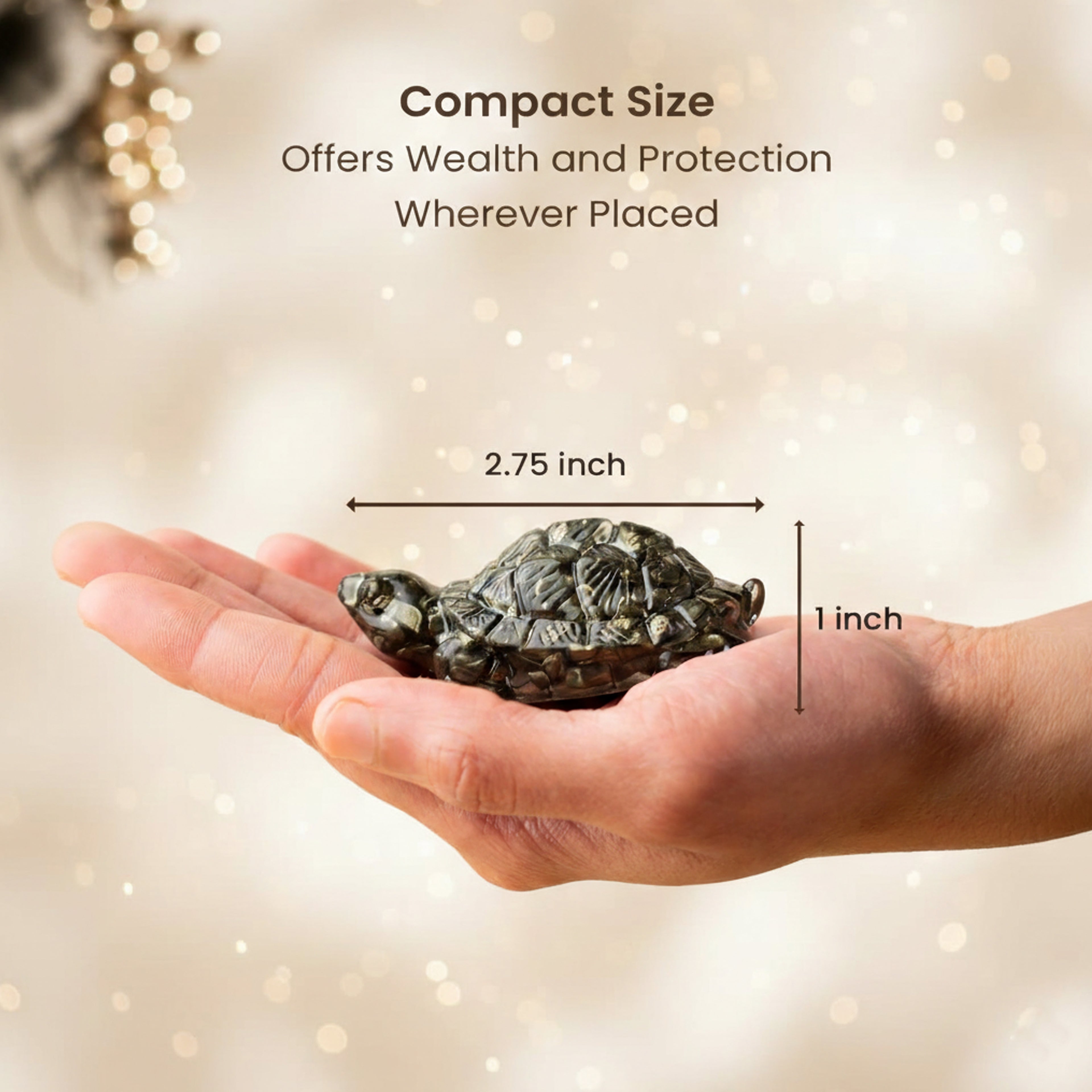 Pyrite Tortoise for Wealth, Protection & Vaastu – Compact Feng Shui Kachhua