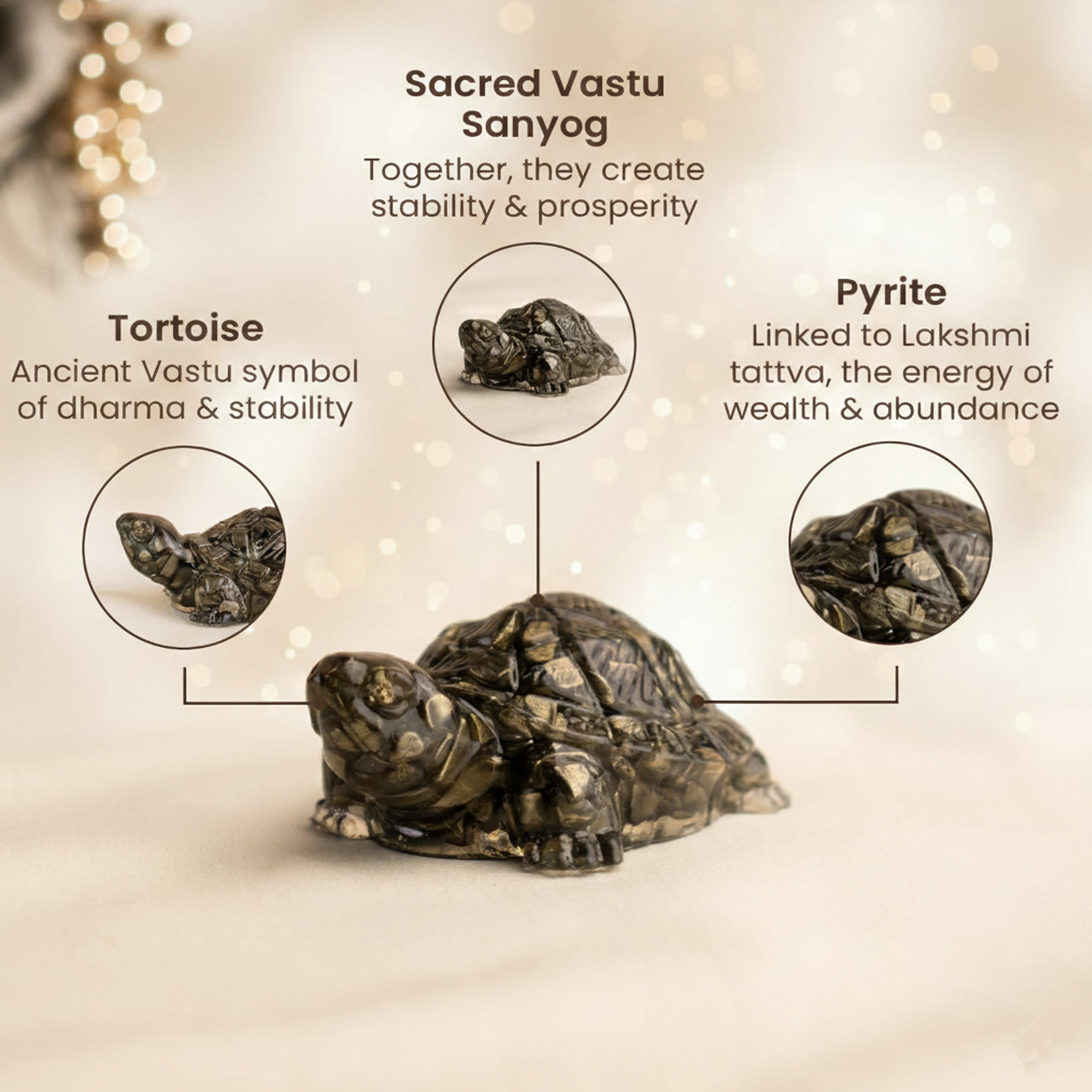 Pyrite Tortoise for Wealth, Protection & Vaastu – Compact Feng Shui Kachhua