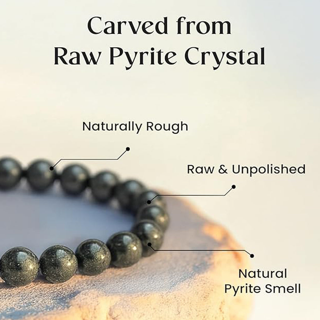 Pyrite Bracelet with Selenite Charging Plate Combo for Wealth, Confidence & Positive Energy