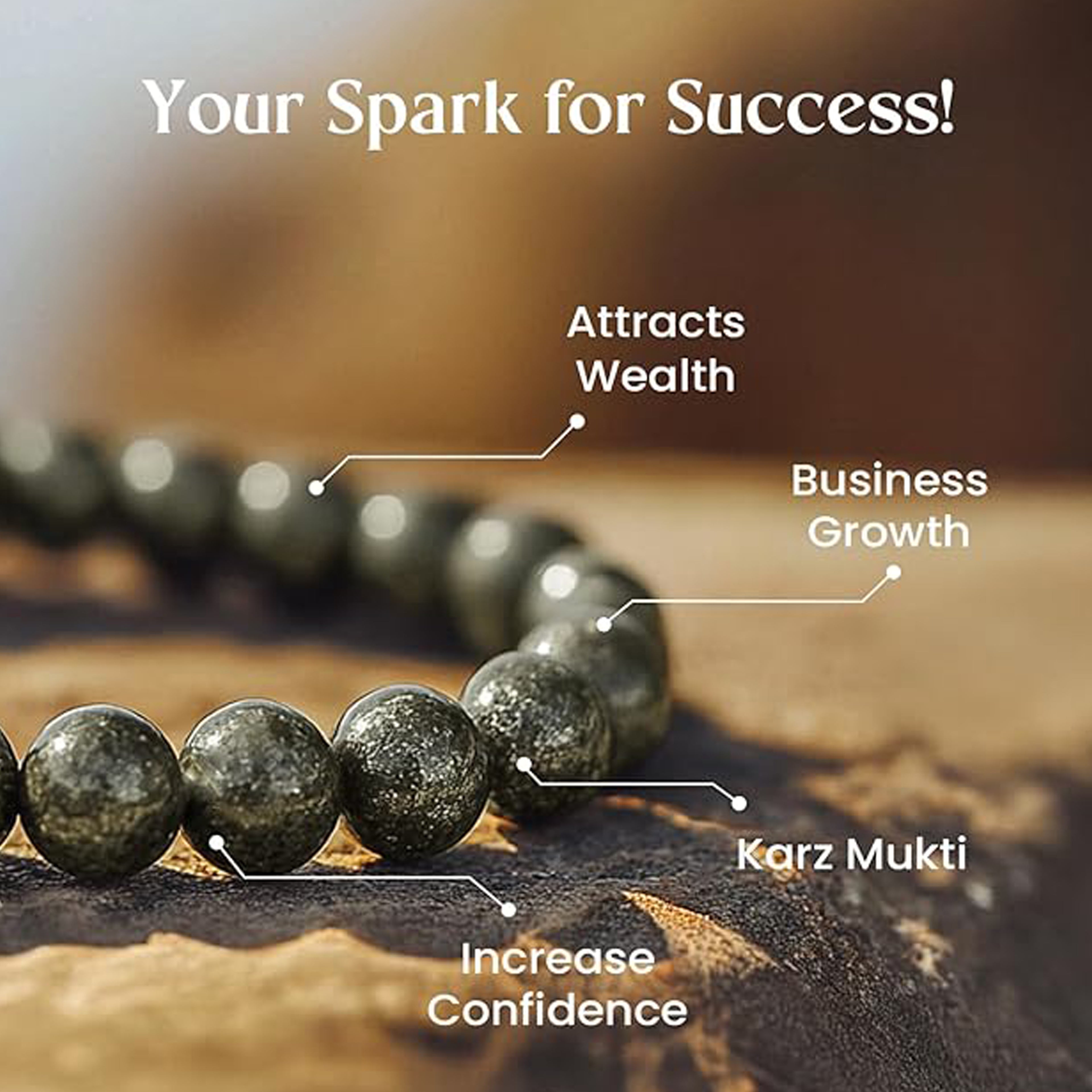 Pyrite Bracelet with Selenite Charging Plate Combo for Wealth, Confidence & Positive Energy