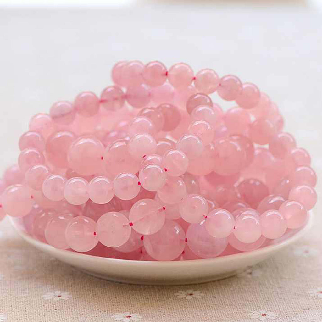 Rose Quartz Bead Bracelet for Love, Harmony & Emotional Balance
