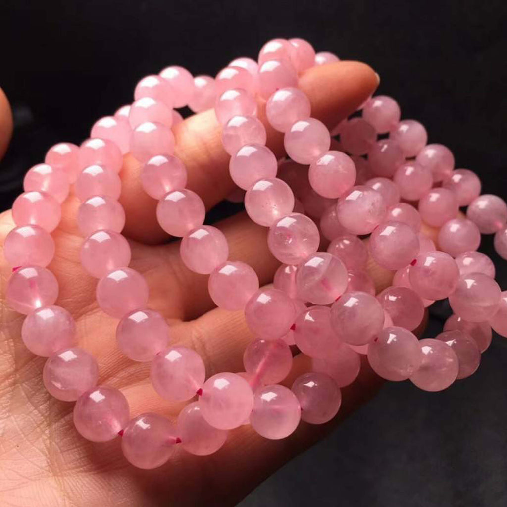 Rose Quartz Bead Bracelet for Love, Harmony & Emotional Balance