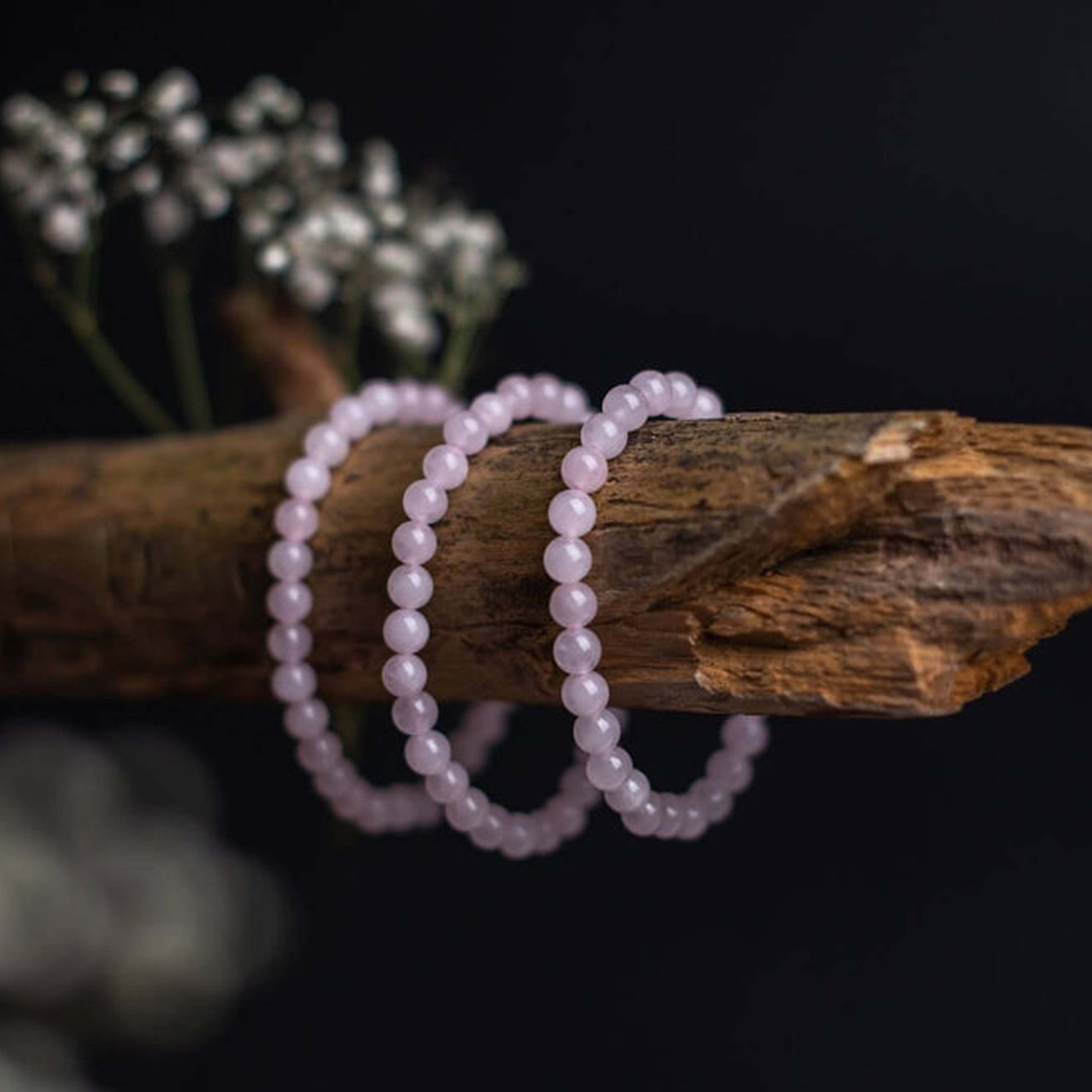 Rose Quartz Bead Bracelet for Love, Harmony & Emotional Balance