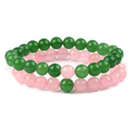 Rose Quartz and Green Aventurine Couple Bracelet Set for Love, Harmony & Prosperity