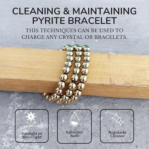 Golden Pyrite Bead Bracelet for Wealth, Confidence & Business Growth