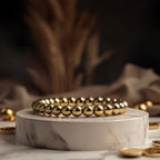 Golden Pyrite Bead Bracelet for Wealth, Confidence & Business Growth
